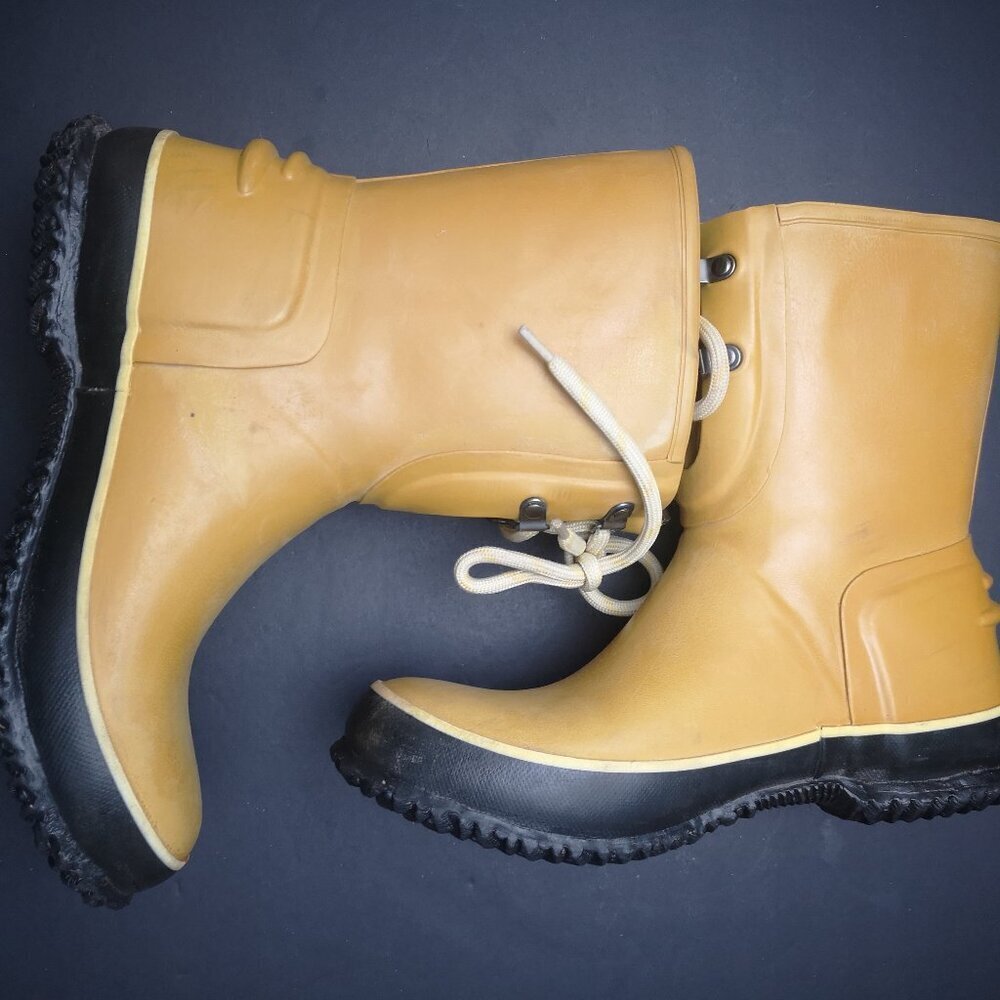Bogs Ladies Size 7 Mustard Yellow Everdry Dura Fresh Urban Farmer Rubber Boots - Picture 6 of 9